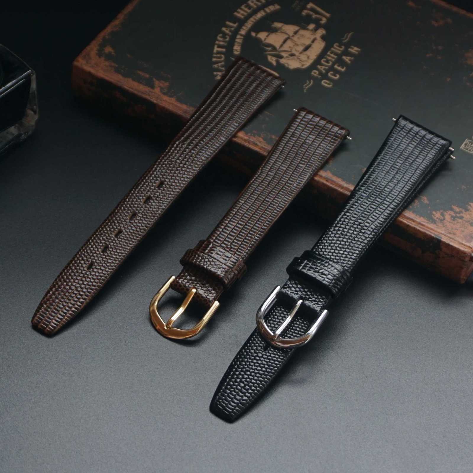 12mm 14mm 16mm 17mm 18mm 19mm 20mm 21mm Vintage Watch Strap Lizard Embossed Genuine Leather Thin and Soft Watch Band W250811