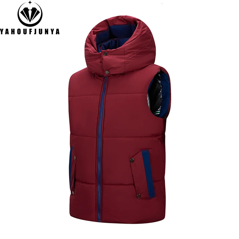 Winter Men Outdoor Casual Warm Detachable Hooded Vest Autumn Sleeveless Windproof Fashion Zipper Male Coat 250809