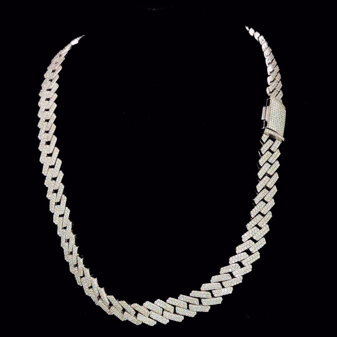 Hip Hop Iced out Bling Cuban Link Chain VVS Moissanite Diamond Body Jewelry Trendy Unisex for Wedding Party Engagement Gift