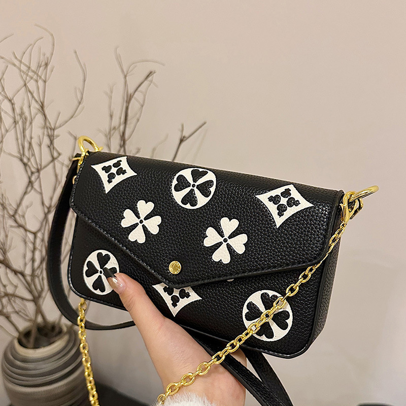 2025 New Style Handbag - Women's Bag - Fashionable and Versatile Chain Strap Shoulder Sling Bag - High-end Patterned Commuter Bag free shipping