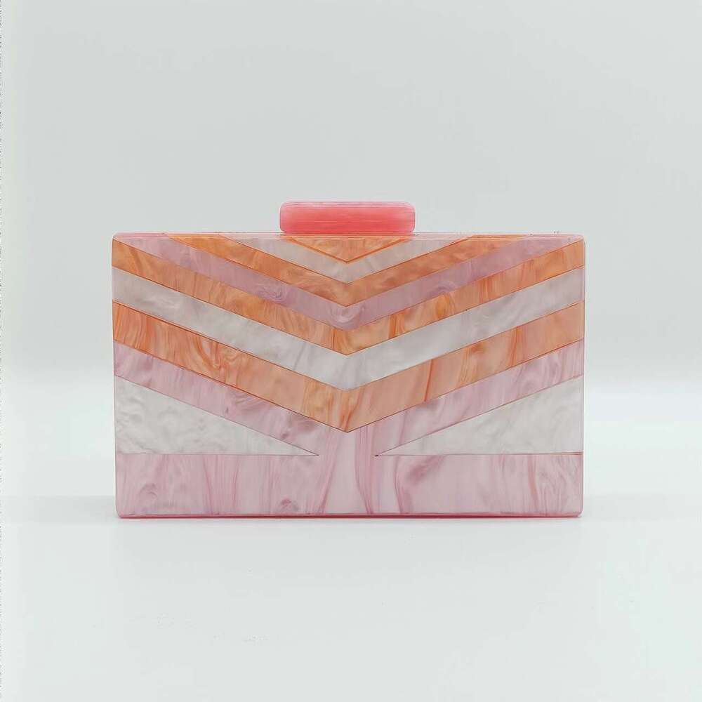 2022 Summer Evening Patchwork Trendy Acrylic Single Shoulder Chain Bag for Women