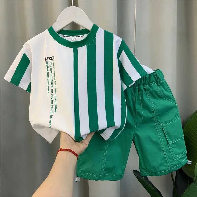Summer Boy Clothing Suit New Childrens Clothes Set Boys Short Sleeve T-Shirt Shorts 2 Piece Set Kids Sportswear Suit 2 4 6 8Y Z250811