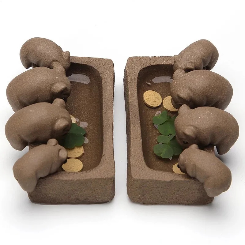 Yixing Clay Tea Pet Four Piglets Sculpture Gongfu Tea Ceremony Decor Chinese Decor figurine for tea ceremony tea pet 250805