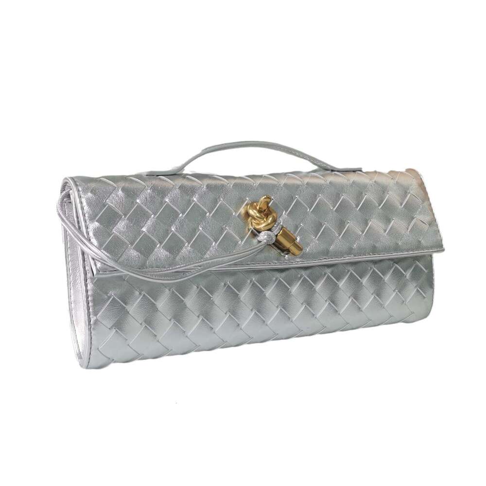 Trendy Spring Summer New Woven Soft Leather Evening Vintage Baguette Accordion Horizontal Handbag Crossbody Bag