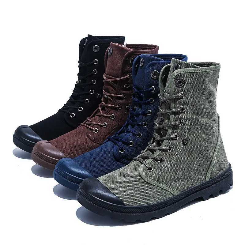 Whoholl Brand 2024 Men Canvas Casual Boots for Men Spring Autumn Street Fashion High Work Shoes Outdoor Retro Desert Boots 39-46 W250811