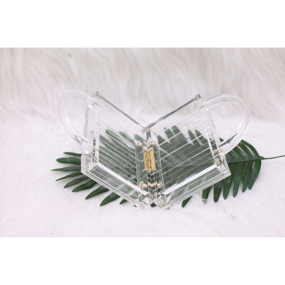 New Transparent Fashion Handheld Acrylic Simple Rectangular Evening Clutch Bag for Women