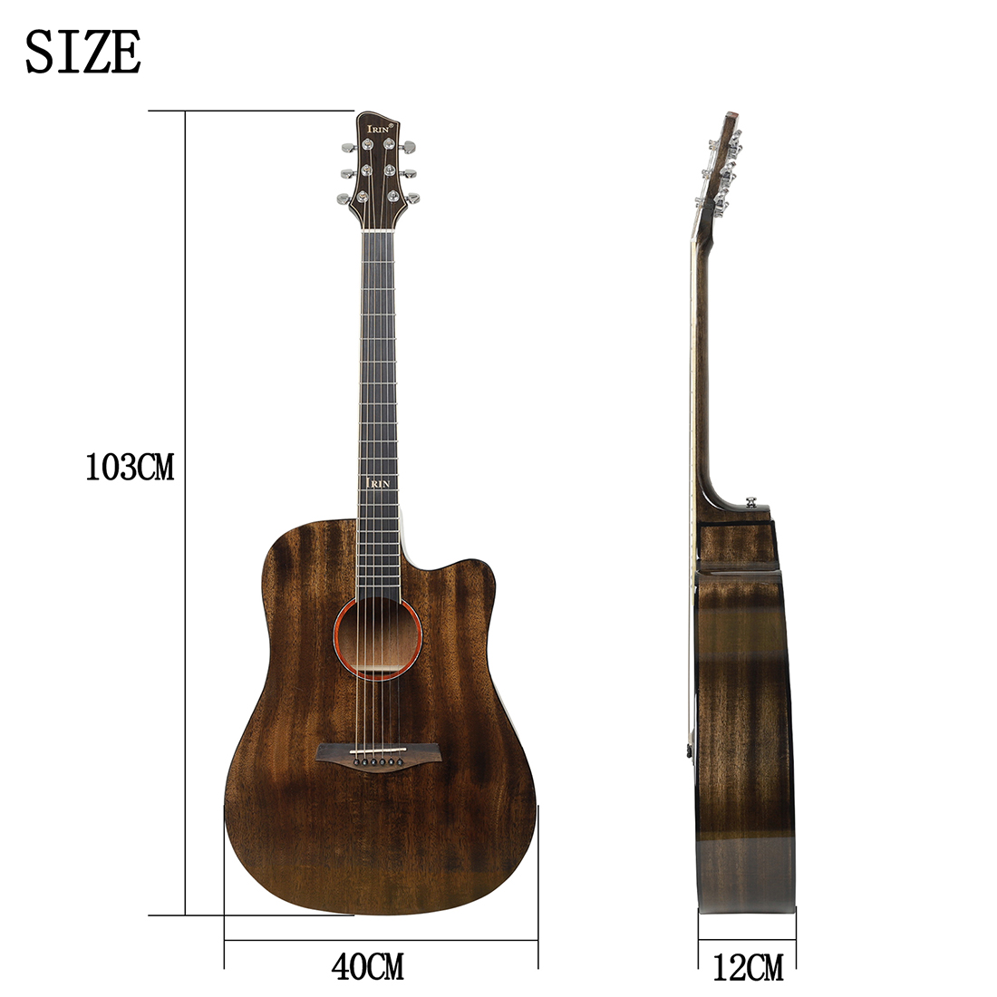 IRIN Factory Sale Upscale Spruce Mahogany Wood Guitars Singing Live Performance Examination 40 Inch GA Acoustic Guitar