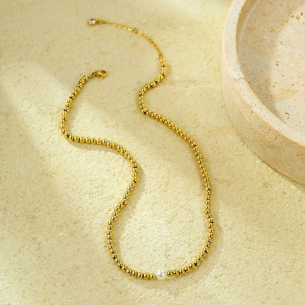 Fashionable Outfit Light Niche Pearl Jewelry Gold Necklace Accessories