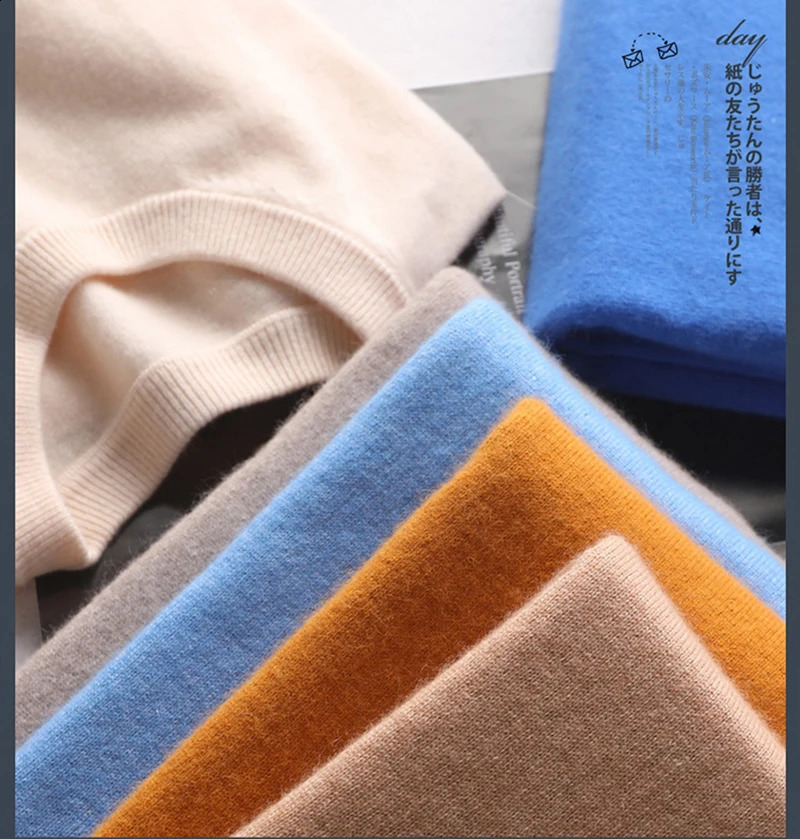 Autumn/Winter Mens Cashmere Cold Resistant Clothing Round Neck White Sweater Pullover Warm korean Sweaters Pullover Tops 250806
