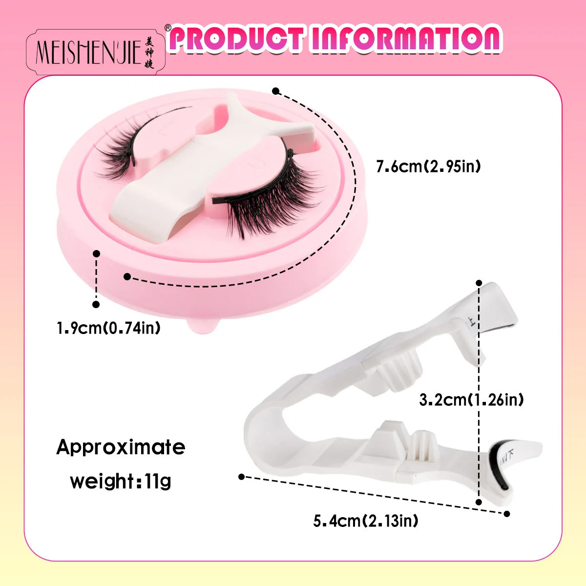 1Pair No Glue Free Magnetic Eyelashes Natural Long False Lashes with Tweezer Kit Makeup Tools Reusable Magnetic Lashes Faux Cils 250805