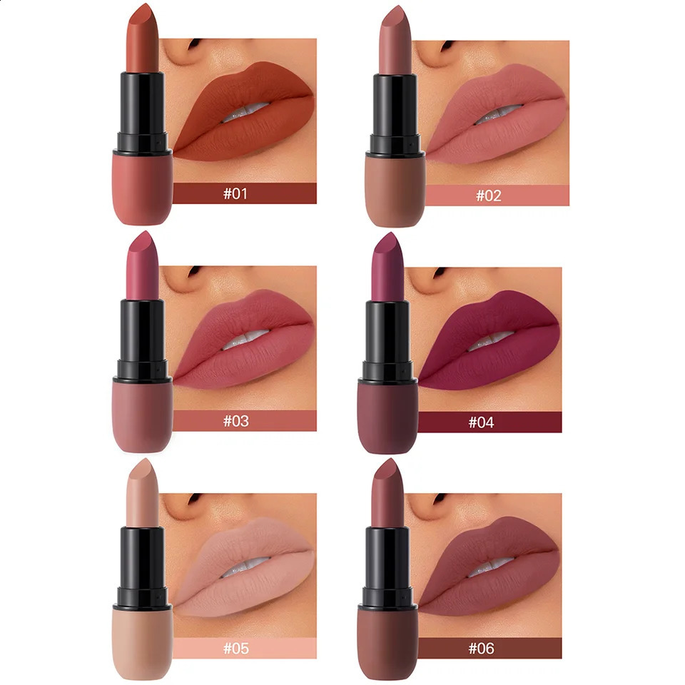 Matte Lipstick Long-Lasting Waterproof Classic High Pigment Velvet Topcoat Lip Cosmetics 250809