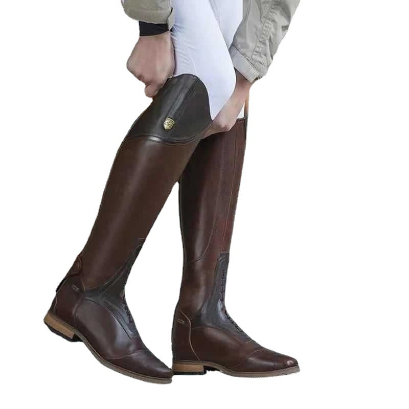 Durable Equestrian Style Riding Boots for Men: Rubberized Soles + Full-Length Zippers