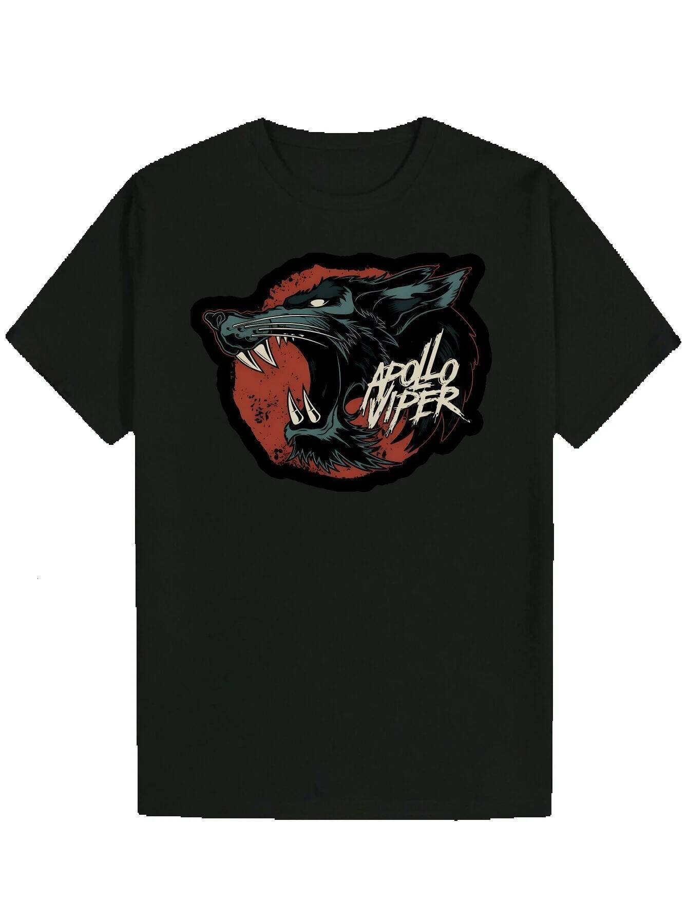 Men's Style 'Apollo Ciper' Graphic T-Shirt - Black Polyester, Short Sleeve, Crew Neck, Machine Washable, Summer Casual Wear