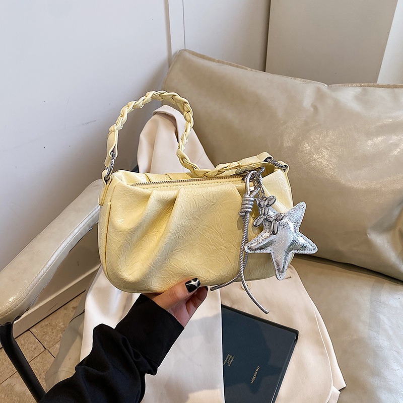Pleated Cloud Underarm Fashion Versatile Single Shoulder Crossbody 2025 Summer New Women's Niche Handheld Small Square Bag ddmymoon