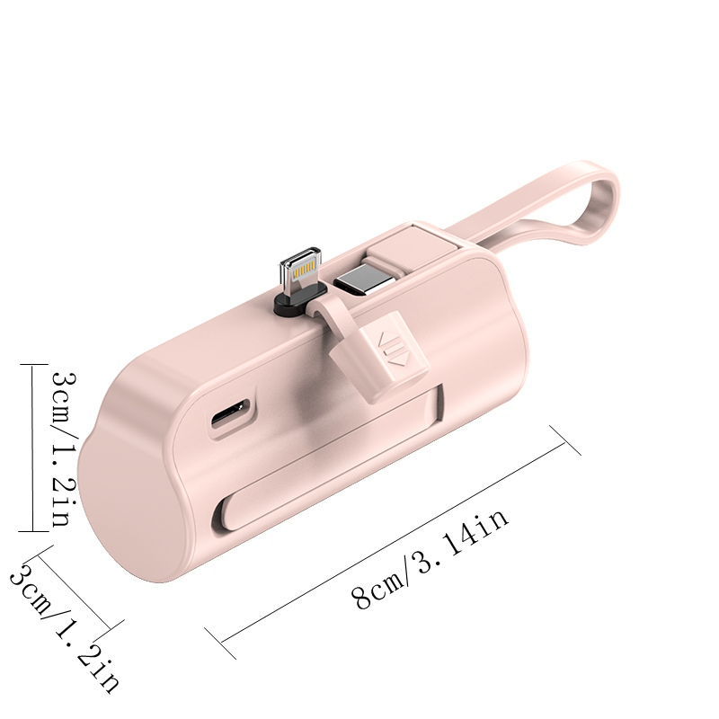 Winsway Mini Capsule Power Bank 5000 mAh Fast Charging Mobile Phone Foldable Stand Charger with Type-C Data Cable Dual Ports Can Charge Two Devices Si