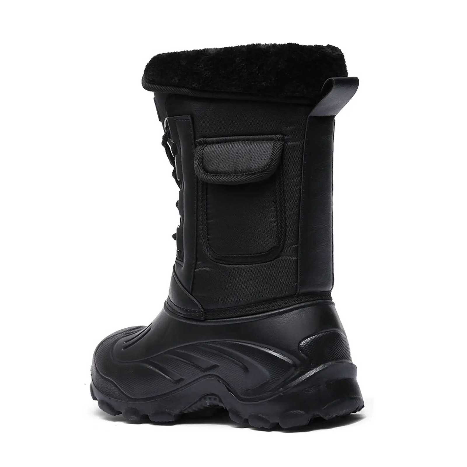 2025 New Mens Winter Boots Platform Mens Snow Boots Warm Thick Plush Waterproof Outdoor Fishing Work Boots Size 40-46 W250811