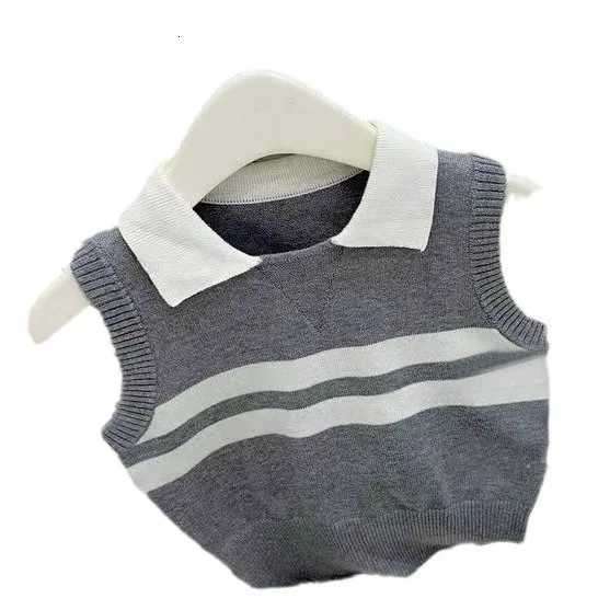 Summer Ins Baby Girls 2PCS Clothes Set Knitted Thin Sleeveless Polo Tank Top Pleated Solid Skirts Suit Kids Girls Outfits Z250811