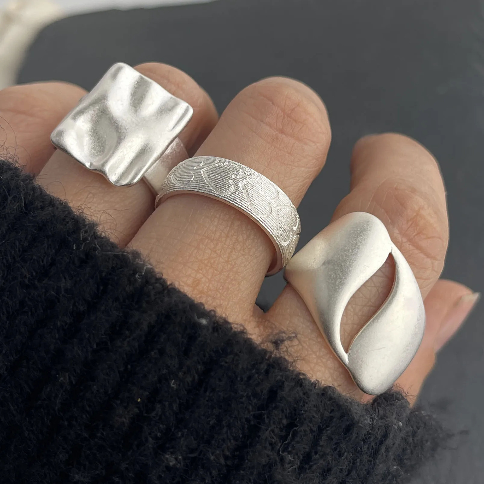 925 Sterling Silver Rings for Women Couple Minimalist Handmade Simple Flower Bow Heart Ring Fine Jewelry Gift Prevent Allergy 250805