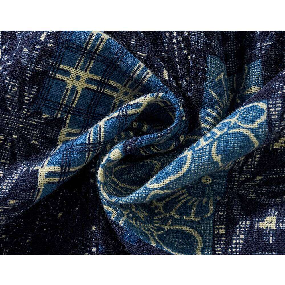 Designer Clothing 2025 Vintage Indigo Men Autumn Winter New Blue Dyed Panel Denim Jacket Multi-Pocket Single Breasted Loose Casual Blazer Coat