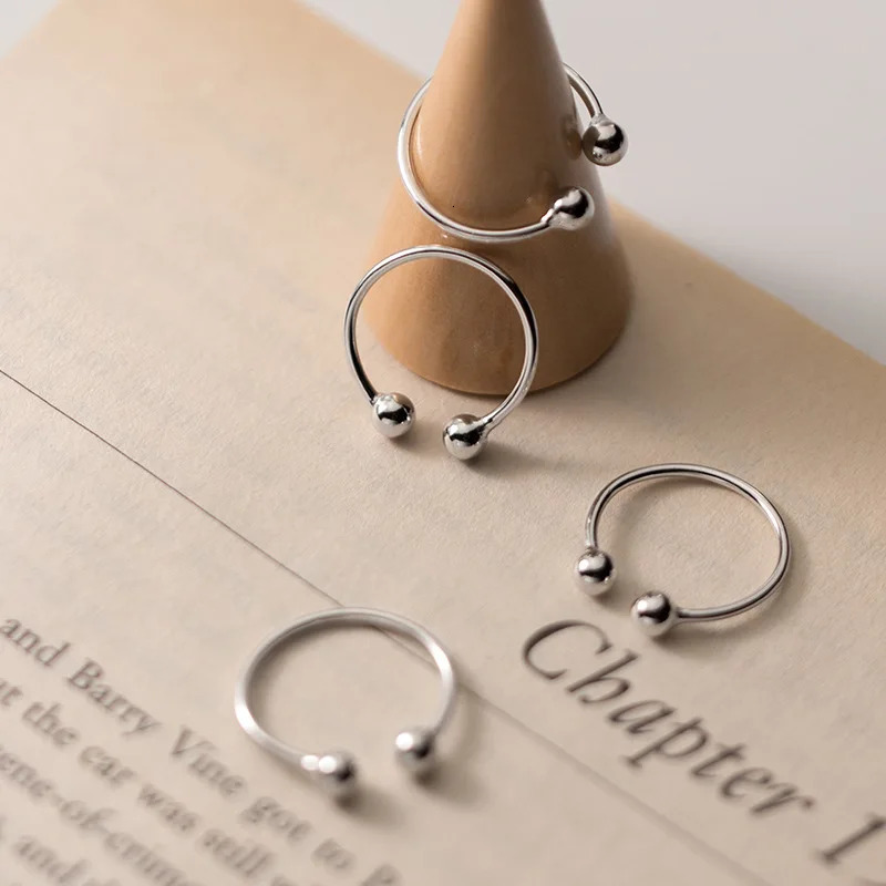 La Monada Bead Women Ring 925 Sterling Silver Minimalist Rings For Women 925 Silver Fine Jewerly Rings Woman Adjustable Open 250805