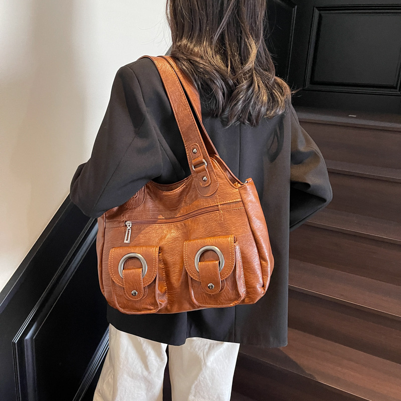 Fashion Single Shoulder New PU Women's Commuting Large Capacity Tote Crossbody Bag ddmymoon