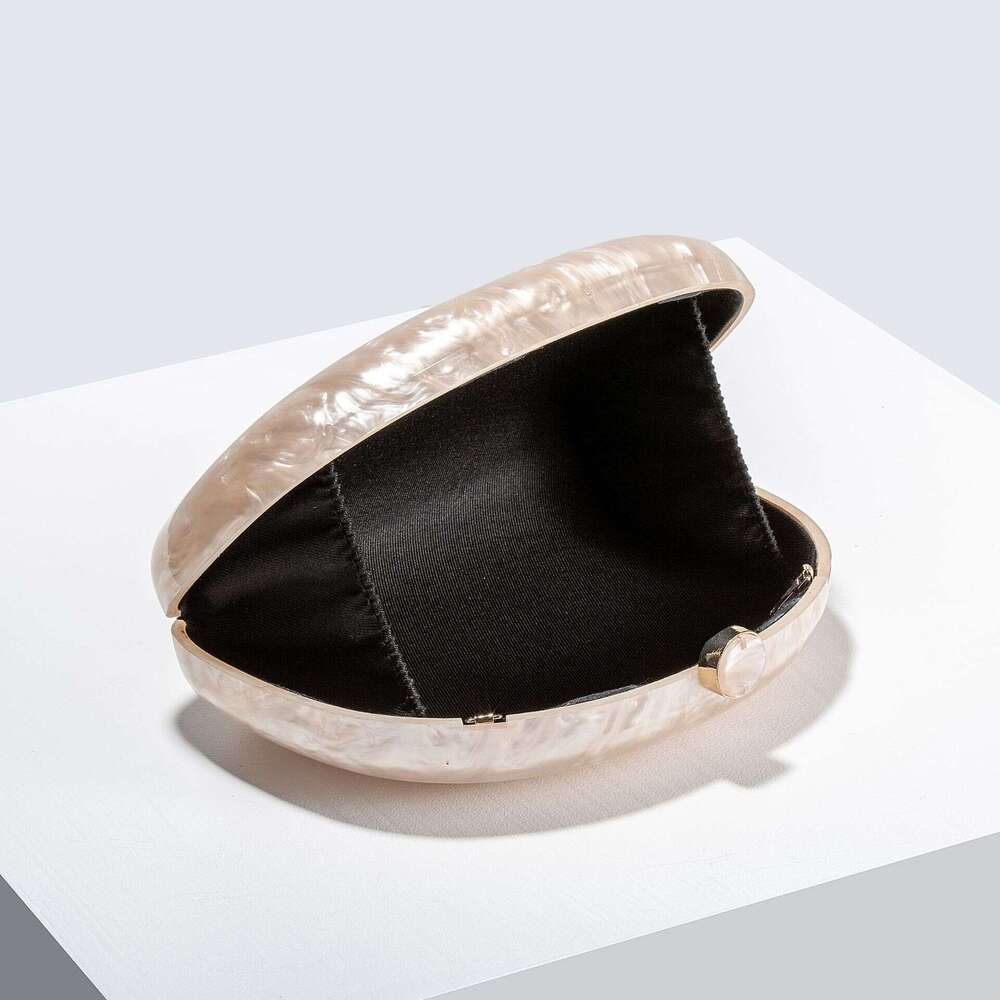 Women's New Semi-Circular Press Acrylic Evening Single Shoulder Crossbody Wedding Banquet Clutch Bag