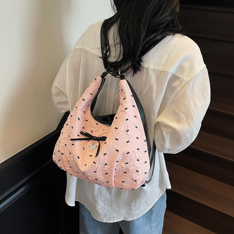 Butterfly Knot Lazy Style Large Capacity Multi-use for Women 2025 New Crossbody Bag Fashion Commuter Student Backpack ddmymoon