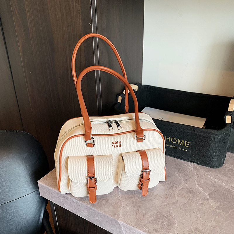 2025 New Fashion Color-Block Boston for Women, Trendy Handbag and Shoulder Bag ddmymoon