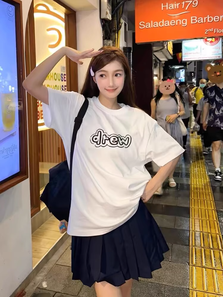 Drew House Designer luxury T shirt men's and women's T-Shirts phantom Drew print