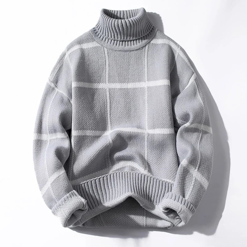 Sweaters men autumn style mens plaid warm sweater youth sweaters spring Mens wool pullovers size M3XL 250809