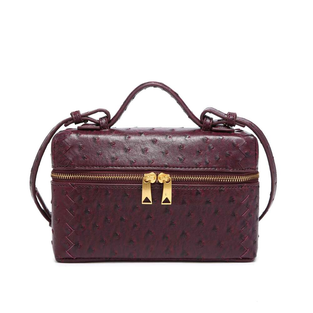 Fashion Brand Women Handbags 2025 Small Box Bucket Bag High Quality Ostrich PU Leather Single Shoulder Bags
