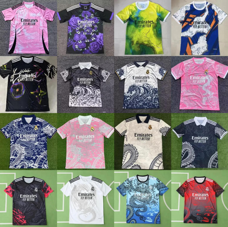 Chinese dragon Pink Football Shirt BELLINGHAM VINI JR soccer jerseys Tchouameni 2023 24 25 Real 2025 mbappe Madrids CAMAVINGA ALABA fan