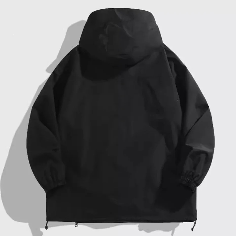 12XL Plus Size Jackets Mens Black Windbreaker Coat Spring Autumn Zipper Pockets Loose Fashion Casual Jacket for Male 250809