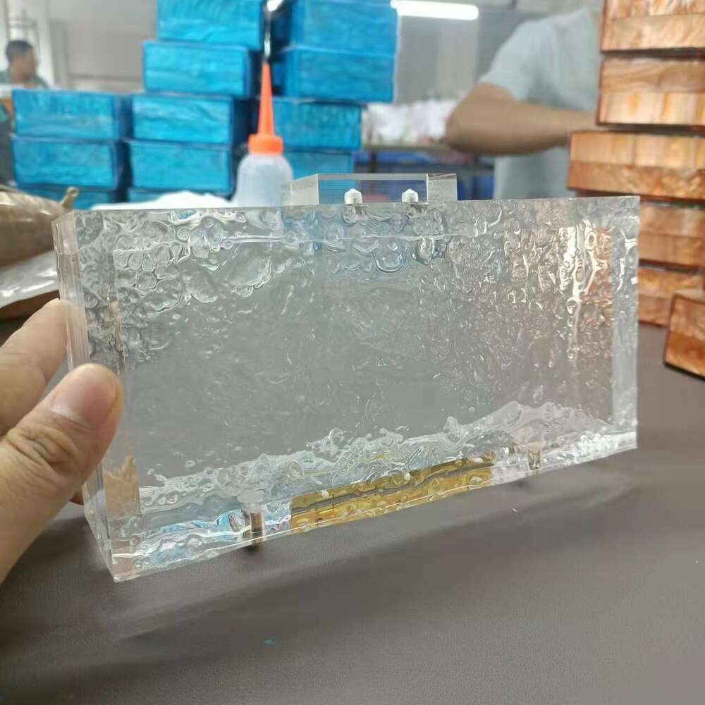 New Evening Ice Crack Transparent Acrylic Women's Handbag Shoulder Crossbody Bag
