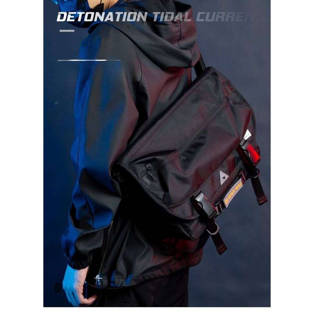 Trendy Trendy Brand Workwear Motorcycle Crossbody Bag, Men's One Shoulder Postman Bag