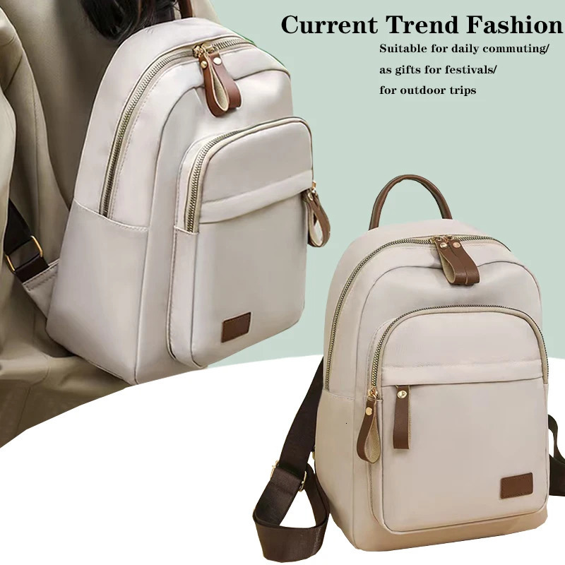 Neutral color backpack for men and women student with large capacity suitable travel as well 250811