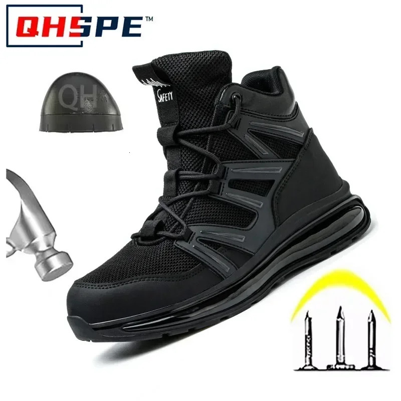 37-50 Fashion 2025 Safety Shoes Men Anti-smash Work Shoes Anti Slip Indestructible Shoes Protective Sneakers Men Boots 250805