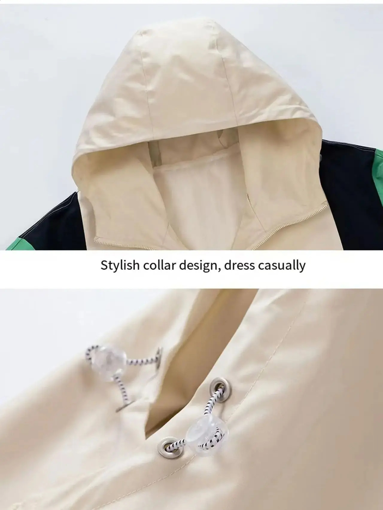 Couple models clashing color outdoor windbreaker men and women with the same paragraph hooded punching jacket male spring a 250804