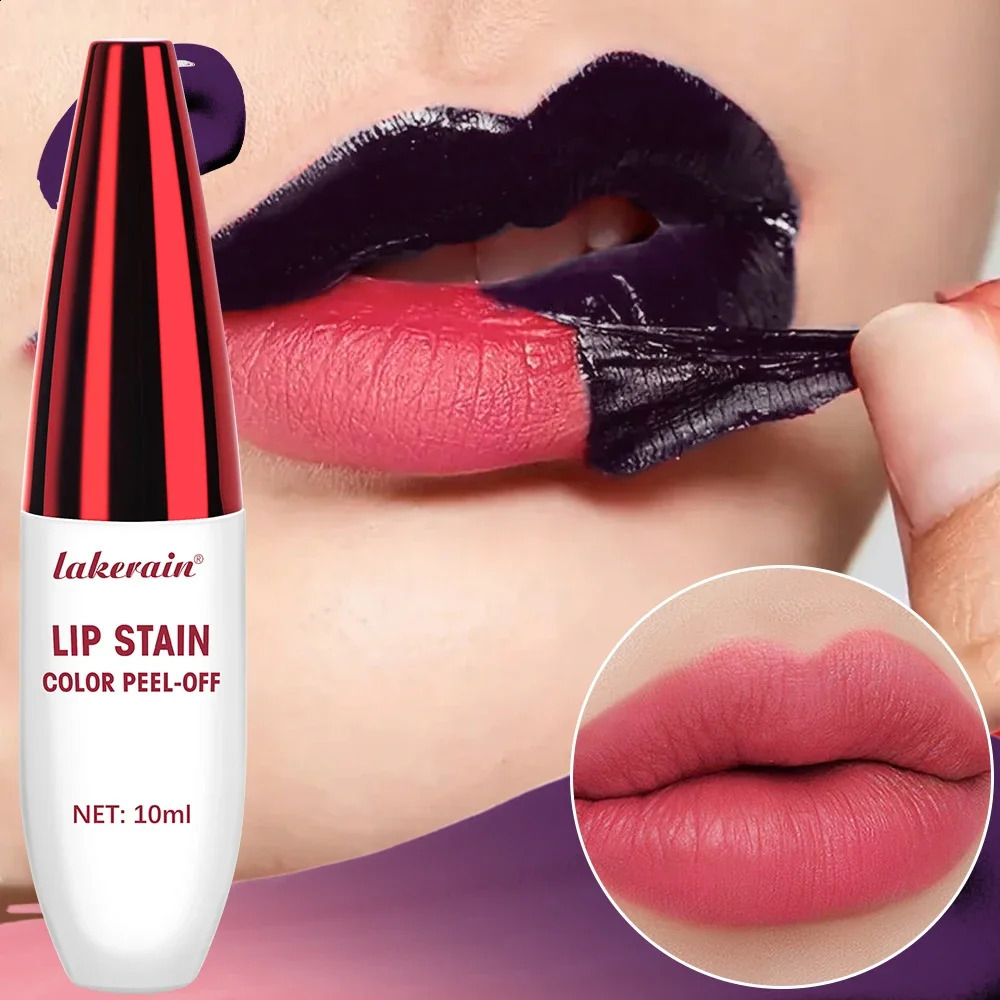 Peel Off Rose Pink Lip Gloss Matte Outline Contour Tattoo Lip Stain Waterproof Transfer Resistant Tear Off Natural Lip Tint 250809