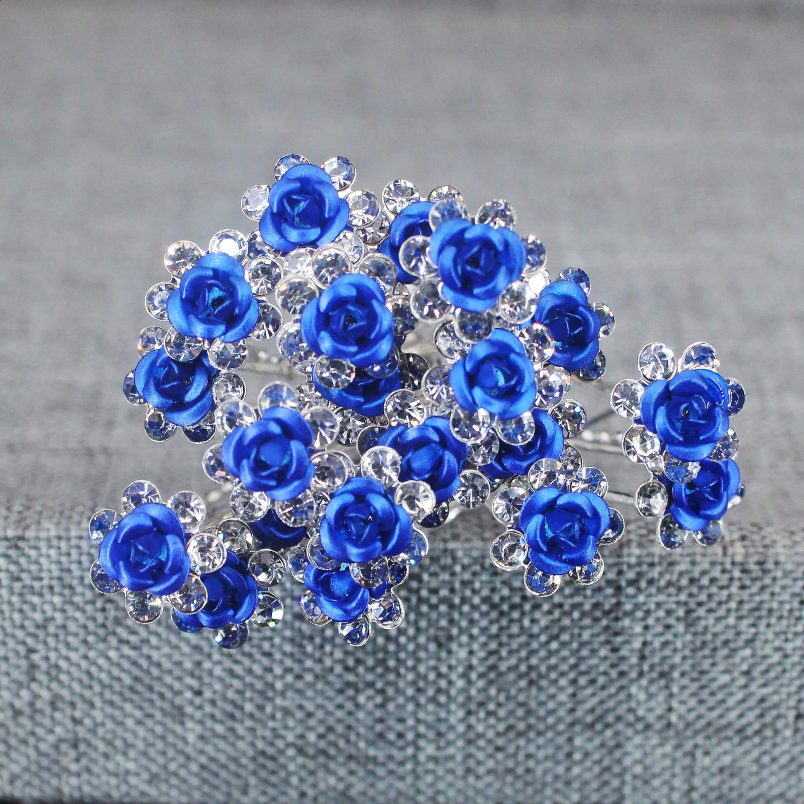 20PCS Rose Flower Hair Clips Crystal Pins for Bridal Wedding Party Daily Life Women Jewelry Acessories 250804