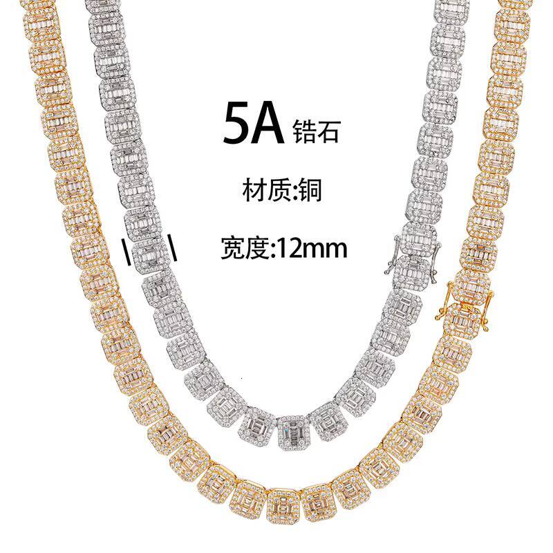 Wholesale High Quality Luxury Iced Out CZ Hip Hop Cuban Tennis Chain Necklace and Bracelet for Men and Women