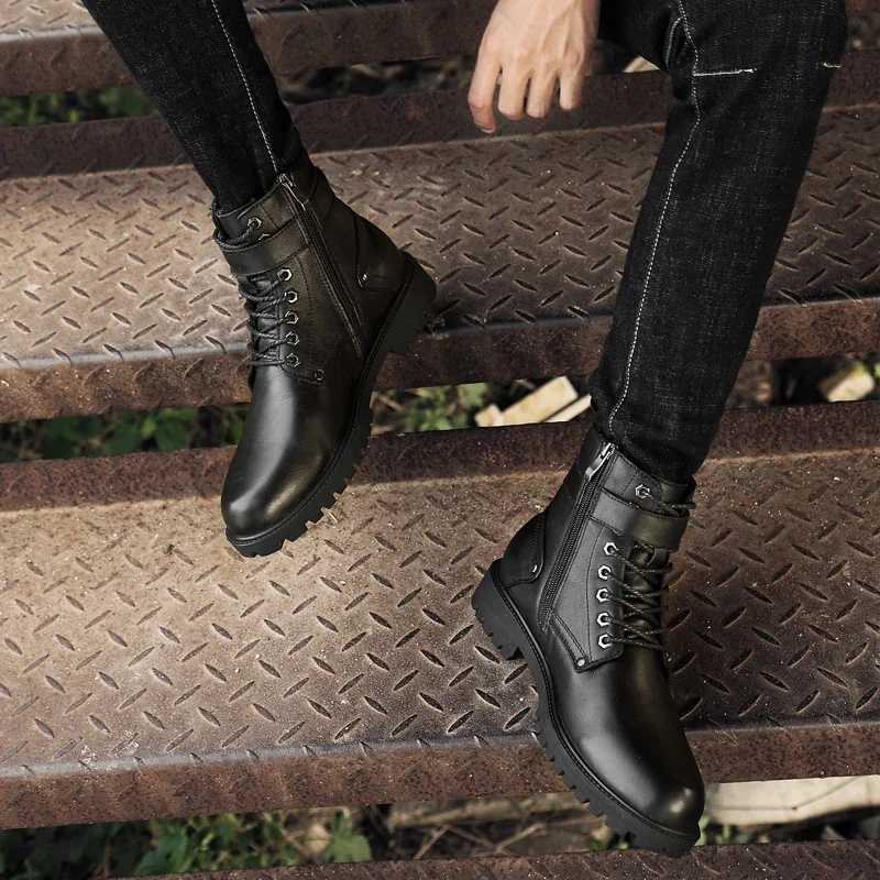 Genuine Leather Mens Boots New Outdoor Work Casual Boots Fashion High Quality Black Formal Boots For Men Luxury Brand Ankle Boots W250811