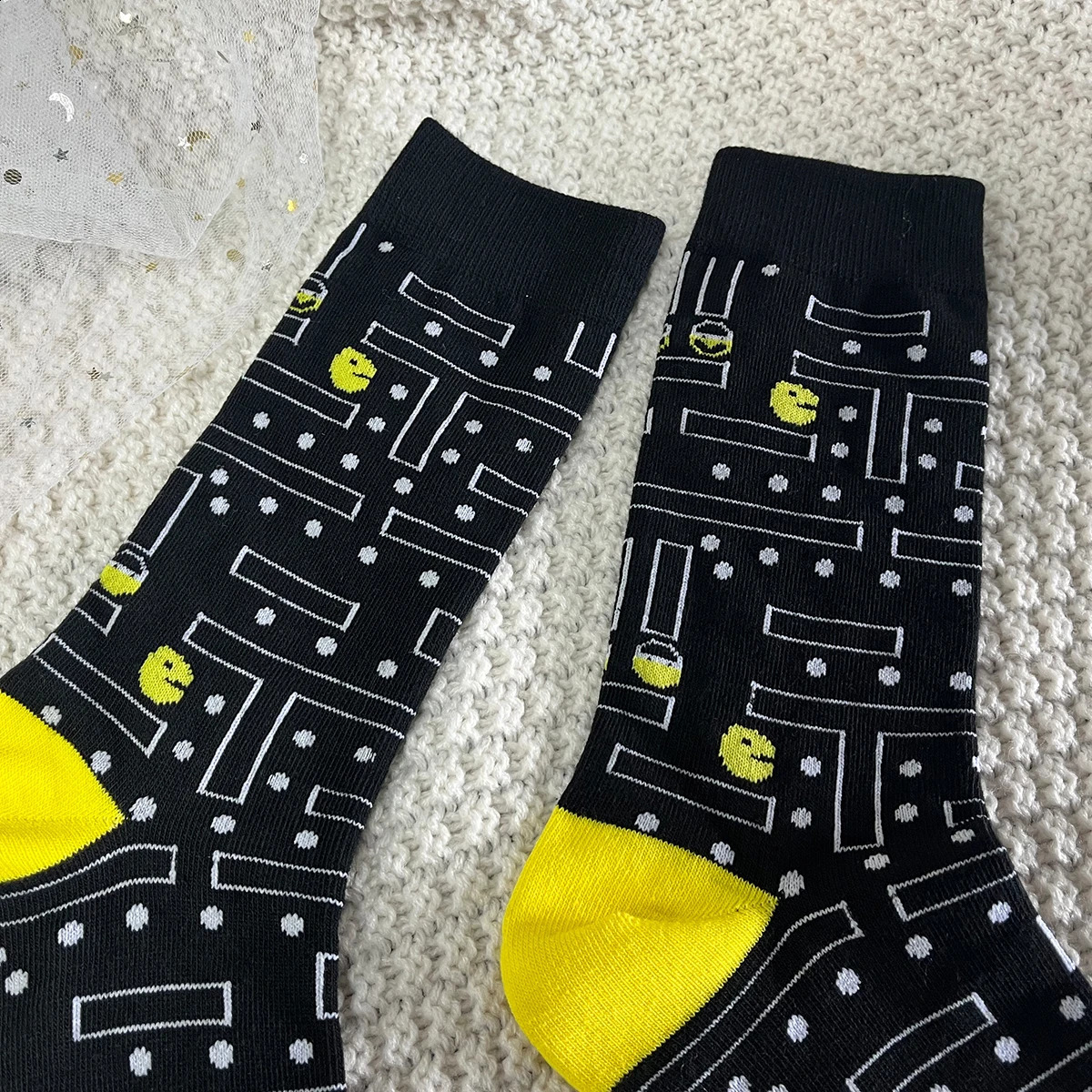 1 Pair Unisex Old School Game Sock Trendy Fashionable Suit In All Seasons For Daily Street 250805