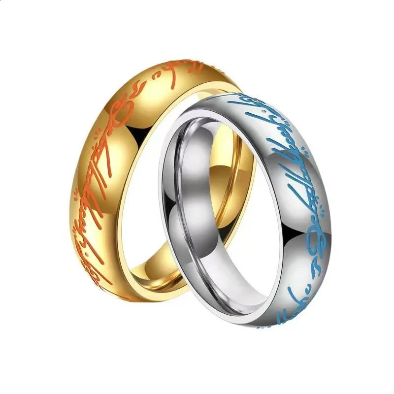 Stainless steel luminous magic ring couple ring fashionable and personalized mens and womens accessories 250805