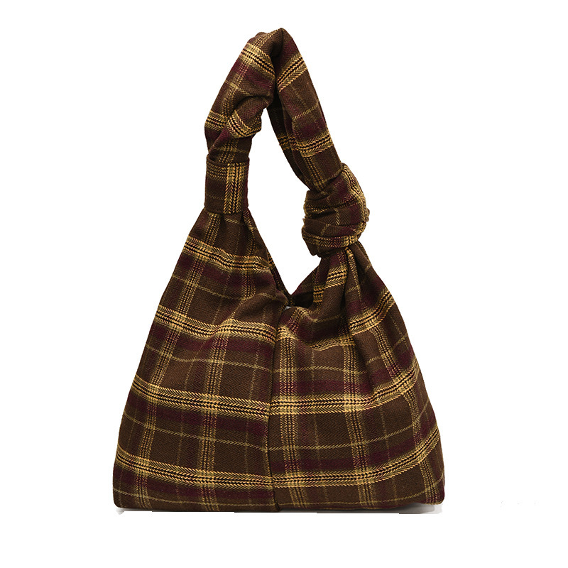 Large Capacity Plaid Crossbody Tote Simple Handbag for Women 2025 Autumn Winter Fashion Commuter Shoulder Bag ddmymoon