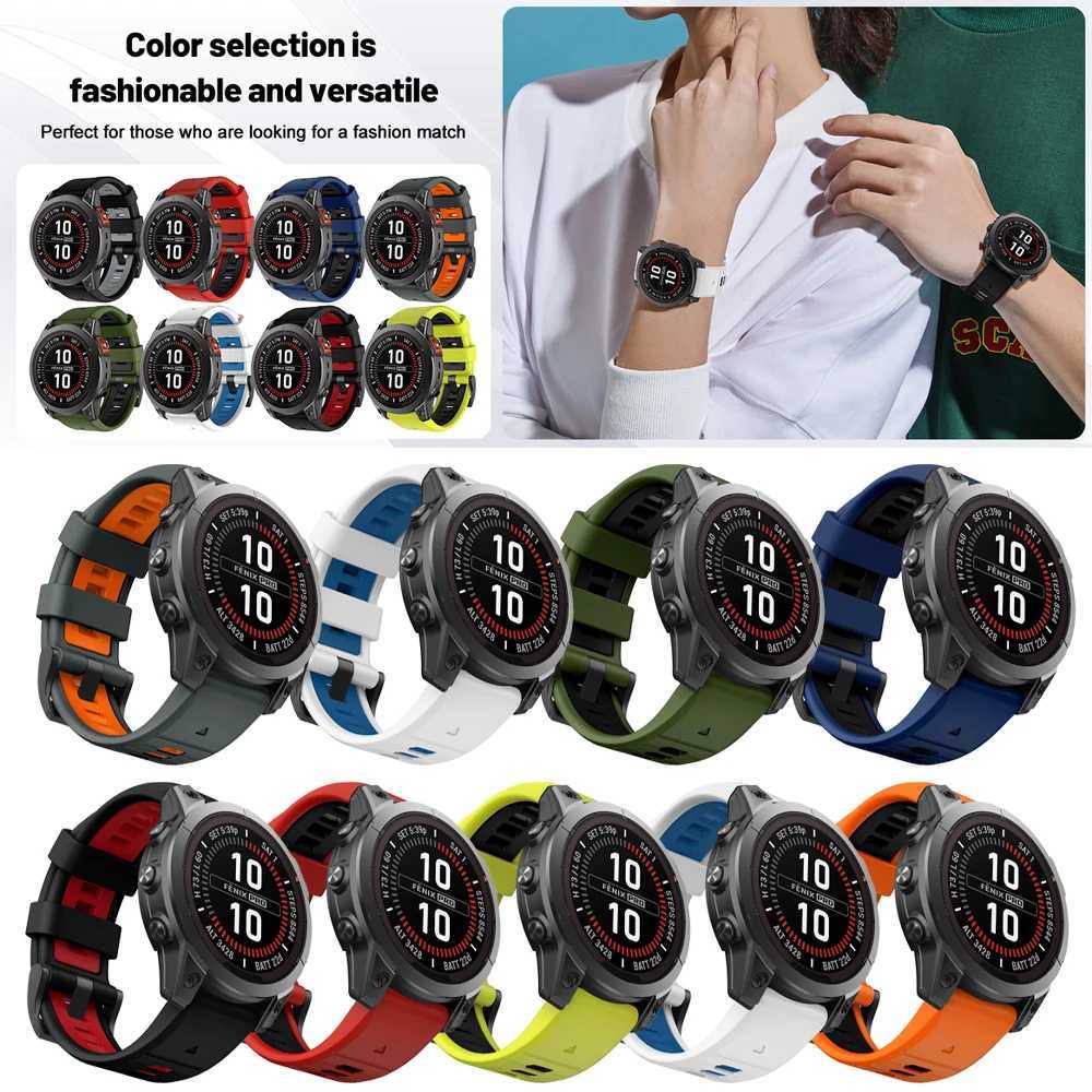 22mm 26mm Silicone Watch Band Strap for Garmin Fenix 7 7X 8 E 6X 6 Pro/Forerunner 970 965 955/Instinct 3 Solar QuickFit Bracelets W250811