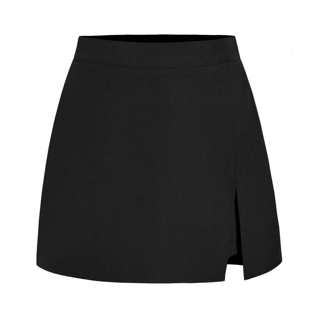Women's High-Waisted Split High-Quality Elastic Zipper Suit Designer T shirt Pants Short Skirt