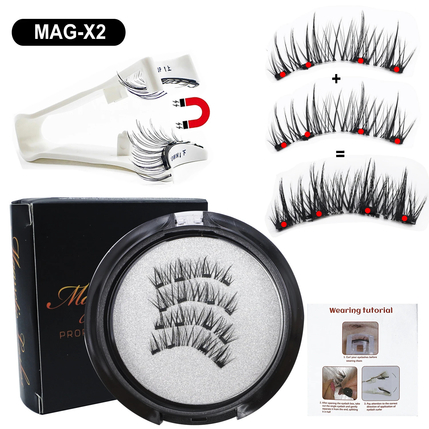 RED SIREN Magnetic Eyelashes With Applicator Reusable Natural Magnetic Lashes Kit No Glue Needed Soft Clear Band False Eyelashes 250805