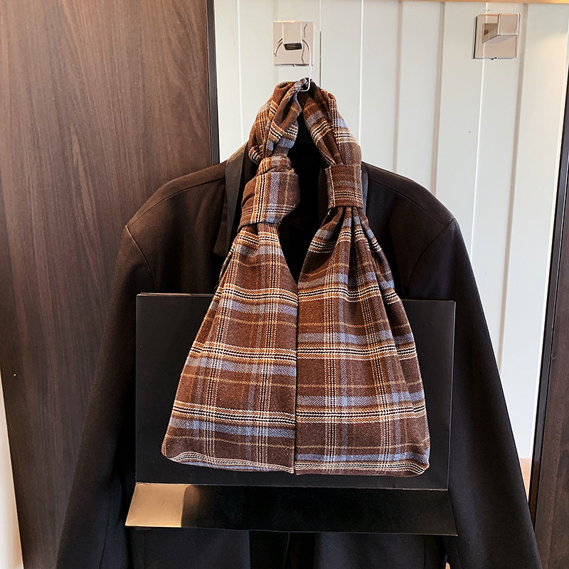 Large Capacity Plaid Crossbody Tote Simple Handbag for Women 2025 Autumn Winter Fashion Commuter Shoulder Bag ddmymoon