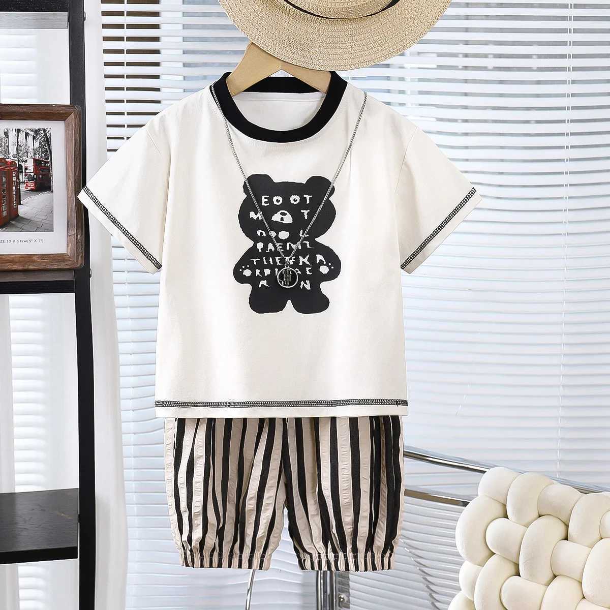 Baby Boy Sets Summer Clothing Casual Suit T-shirt + Shorts 2PCS Set Boys Kids Dinosaur Print Clothes Z250811